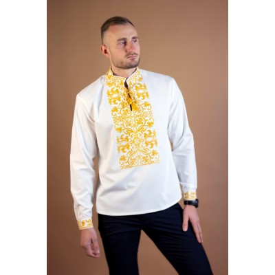 Embroidered shirt "Golden Lotus"